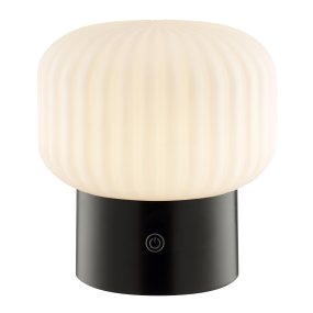 Sarastro 14cm Noir portable De Brilliant - Sarastro est une lampe portable et rechargeable en verre et plastique, au style moderne et élégant.
