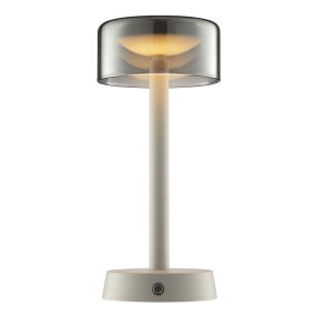 Razor 26cm Beige portable De Brilliant - Razor est une lampe de table portable moderne et élégante, au charme exclusif grâce à l'association du métal beige et du verre fumé.