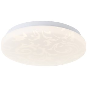 Clarica Ø26 Blanc plafonnier De Brilliant - La source lumineuse LED intégrée produit une lumière blanc chaud (3000 K) et une luminosité de 1400 lumens, idéale pour créer un environnement agréable et lumineux, comme un couloir ou une cuisine.