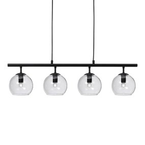Globi 4 78cm Noir/transparent De Nordic Lighting - Globi 4 est un plafonnier &eacute;l&eacute;gant qui fonctionne parfaitement au-dessus de la table &agrave; manger.