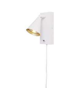 Polaris Blanc lampe de lecture De Cottex - Elle est fournie avec un câble de 1,8 m et une prise secteur.