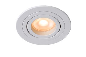 Tube spotlight GU10 Blanc De Lucide - Ce spot est orientable et inclinable, permettant ainsi de diriger la lumi&egrave;re selon vos besoins.