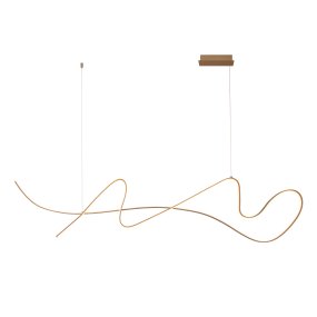 Lambada 165cm Champagne De Lucide - La bande LED int&eacute;gr&eacute;e diffuse une lumi&egrave;re blanche chaude et vive qui illumine efficacement la pi&egrave;ce tout en cr&eacute;ant une ambiance chaleureuse.