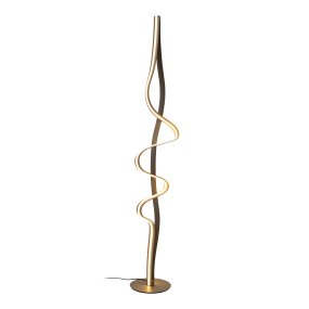 Lambada Laiton De Lucide - Lambada est un lampadaire &eacute;l&eacute;gant en m&eacute;tal, dot&eacute; d'une finition exclusive en laiton mat et d'une forme douce et organique qui attire imm&eacute;diatement le regard.