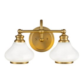 Ainsley 40cm Laiton brossé lampe de salle de bain De Elstead Lighting - Installez-le au-dessus de votre miroir de salle de bain pour un &eacute;clairage &agrave; la fois esth&eacute;tique et fonctionnel.