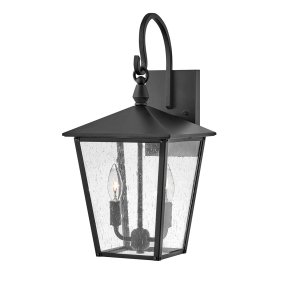 Huntersfield Noir lampe d’extérieur De Elstead Lighting - Il est fabriqué en aluminium et possède une finition noire classique, offrant à votre éclairage extérieur à la fois durabilité et style.