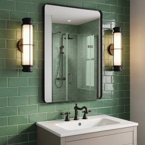 Saylor 43cm Noir De Elstead Lighting - Fabriqu&eacute;e en m&eacute;tal noir mat, elle est dot&eacute;e d'un abat-jour allong&eacute; en verre opale qui diffuse une lumi&egrave;re douce et homog&egrave;ne.
