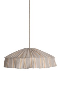 Vinga Abat-Jour S/Suspension Ø58 Nature/jaune suspension De Alde & Lind - Vinga est un abat-jour d&eacute;coratif en lin 100 % naturel, orn&eacute; d'un magnifique motif ray&eacute; dans des tons jaune miel et naturels.