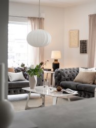 Hilma Abat-Jour Ø40 Excl. Suspension Blanc cassé suspension De PR Home - Il est pr&eacute;f&eacute;rable d&rsquo;utiliser une source de lumi&egrave;re opale, qui garantit que la lumi&egrave;re circule magnifiquement sur tout l&rsquo;&eacute;cran.