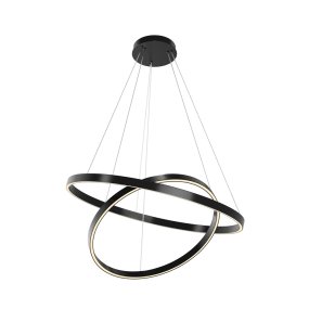 Rim Ø80 Noir suspension De Maytoni - Les deux anneaux sont r&eacute;glables individuellement en hauteur et en inclinaison, vous permettant de cr&eacute;er un style personnalis&eacute; et d'adapter la forme du luminaire &agrave; la pi&egrave;ce.