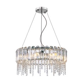 Hail Ø60 Chrome cristal De Maytoni - Les prismes &agrave; facettes refl&egrave;tent la lumi&egrave;re et cr&eacute;ent une lueur enchanteresse lorsque la lampe est allum&eacute;e.
