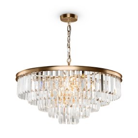Revero Ø70 Laiton cristal De Maytoni - Un d&eacute;tail int&eacute;rieur parfait pour cr&eacute;er une ambiance luxueuse dans le couloir, le salon ou au-dessus de la salle &agrave; manger - o&ugrave; il fonctionne &agrave; la fois comme source de lumi&egrave;re et comme d&eacute;coration au plafond.