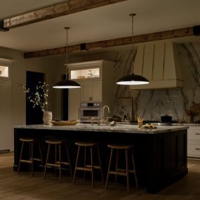 Delarosa Ø50 Noir/bronze De Elstead Lighting - La suspension Delarosa est un luminaire &eacute;l&eacute;gant et imposant qui apporte une touche sp&eacute;ciale &agrave; n'importe quelle pi&egrave;ce.