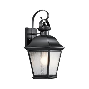 Mount Vernon Noir De Elstead Lighting - Gr&acirc;ce &agrave; son indice de protection IP44, Mount Vernon est parfaitement adapt&eacute;e &agrave; une utilisation ext&eacute;rieure et id&eacute;ale pour les entr&eacute;es, les terrasses ou l'&eacute;clairage des fa&ccedil;ades de maison.