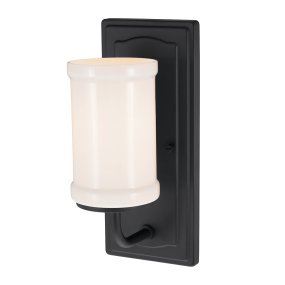 Vetivene 30cm Noir De Elstead Lighting - Vetivene peut &ecirc;tre install&eacute;e avec le verre orient&eacute; vers le haut ou vers le bas, offrant ainsi une grande flexibilit&eacute; et la rendant id&eacute;ale pour les miroirs de salle de bain, par exemple.