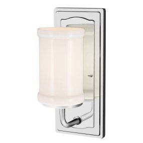 Vetivene 30cm Chrome De Elstead Lighting - Vetivene peut &ecirc;tre install&eacute;e avec le verre orient&eacute; vers le haut ou vers le bas, offrant ainsi une grande flexibilit&eacute; et la rendant id&eacute;ale, par exemple, pour les miroirs de salle de bain.