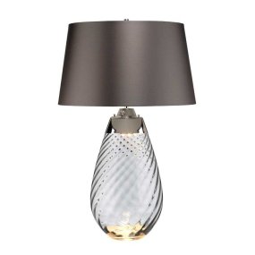 Lena 74cm Gris/fumé lampe de table De Elstead Lighting - Till basen ing&aring;r en utbytbar GU10 ljusk&auml;lla p&aring; 7W med 3000K varmvitt ljus och 620lm.