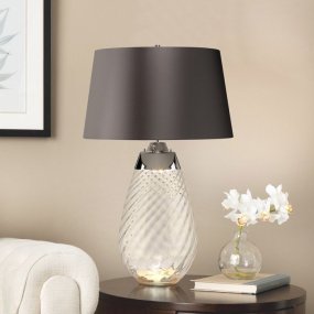 Lena 74cm Gris/fumé lampe de table De Elstead Lighting - Till basen ing&aring;r en utbytbar GU10 ljusk&auml;lla p&aring; 7W med 3000K varmvitt ljus och 620lm.
