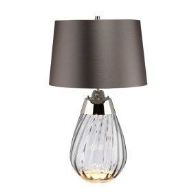 Lena 60cm Gris/fumé lampe de table De Elstead Lighting - Till basen ing&aring;r en utbytbar GU10 ljusk&auml;lla p&aring; 7W med 3000K varmvitt ljus och 620lm.