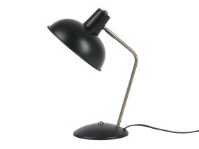 Hood 38cm Noir lampe de bureau De Leitmotiv - La lampe trouve parfaitement sa place sur un bureau ou une table de chevet et sert &agrave; la fois de source de lumi&egrave;re pratique et d'&eacute;l&eacute;ment d&eacute;coratif raffin&eacute;.