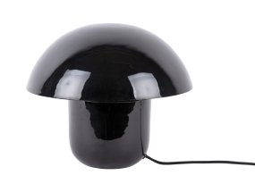 Mushroom 25cm Noir De Leitmotiv - L'abat-jour diffuse une lumière douce et non éblouissante vers le bas, créant ainsi une ambiance chaleureuse et intime.