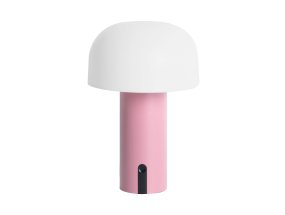 Luca LED 22cm Rose portable De Leitmotiv - Fabriquée en métal avec une jolie finition rose, elle est dotée d'un abat-jour en plastique blanc laiteux qui diffuse une lumière douce et agréable.
