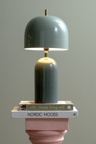 Rico 43cm Bleu lampe de table De Leitmotiv - Elle est fournie avec un câble textile noir de 2 mètres, un interrupteur et une prise.