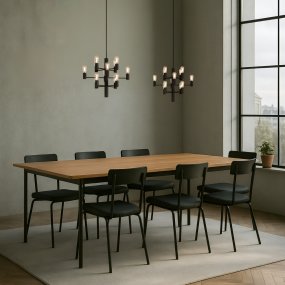 Manola 12 mini Ø45 Noir suspension De Herstal - Son design &eacute;l&eacute;gant en fait un &eacute;l&eacute;ment central de votre int&eacute;rieur et avec les sources lumineuses incluses, vous pourrez bient&ocirc;t profiter d'une nouvelle dimension de style et de beaut&eacute;.
