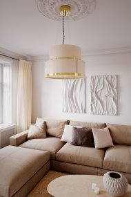 Marcel Ø50 Blanc suspension De By Rydéns - Marcel est un magnifique plafonnier et ajoute de l'&eacute;l&eacute;gance &agrave; la pi&egrave;ce avec ses d&eacute;tails en laiton.
