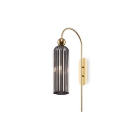 Antic 54cm Fumée applique murale De Maytoni - L'abat-jour en verre nervuré émet une lumière chaude et agréable, créant une atmosphère accueillante dans n'importe quelle pièce.