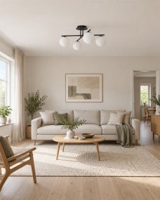 Globi 4 Ø65 Noir et blanc plafonnier De Nordic Lighting - Id&eacute;al pour les couloirs, les chambres ou les salons o&ugrave; l'on souhaite un plafonnier d&eacute;coratif offrant un bon &eacute;clairage g&eacute;n&eacute;ral.