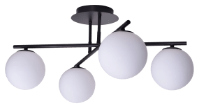 Globi 4 Ø65 Noir et blanc plafonnier De Nordic Lighting - Id&eacute;al pour les couloirs, les chambres ou les salons o&ugrave; l'on souhaite un plafonnier d&eacute;coratif offrant un bon &eacute;clairage g&eacute;n&eacute;ral.