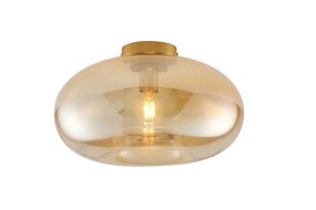 Munc Ø40 Ambre plafonnier De Lampan - Munc est un plafonnier &eacute;l&eacute;gant qui allie verre et m&eacute;tal dans un design raffin&eacute; et &eacute;pur&eacute;.
