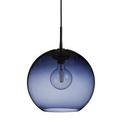 Gloria Ø38 Bleu/noir suspension De Belid - Chaque lampe Gloria est unique avec sa surface soufflée à la bouche et ajoute du caractère et de la personnalité à votre maison.