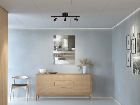 Cato 3 Noir mat spot De Belid - La série Cato comprend des lampadaires, des spots, des lampes de table et des appliques murales.