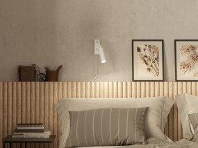 Pipeline Flex Blanc mat lampe de lecture De Herstal - Avec une hauteur de seulement 12,5 cm, une largeur de 4,5 cm et une distance du mur de 22,4 cm, cette lampe &eacute;l&eacute;gante fournit une lumi&egrave;re parfaitement dirig&eacute;e pour lire ou cr&eacute;er une atmosph&egrave;re chaleureuse.