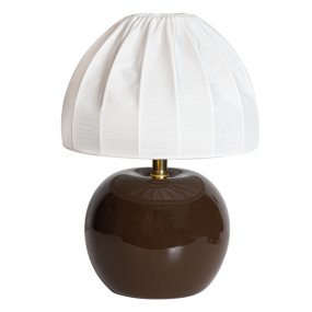 Peach 27cm Brun lampe de table De Cottex - Peach est id&eacute;ale sur une table d'appoint, une table de chevet ou pr&egrave;s d'une fen&ecirc;tre.