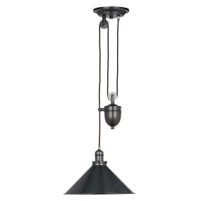 Provence Ø37 Bronze antique suspension De Elstead Lighting - Il était souvent utilisé pour éclairer les tables dans les cuisines, les cafés et les bistrots.