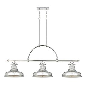Emery 133cm Argent De Elstead Lighting - Emery est une suspension de style am&eacute;ricain classique qui apporte une touche de nostalgie et d'&eacute;l&eacute;gance &agrave; votre int&eacute;rieur.