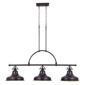 Emery 133cm Bronze De Elstead Lighting - Emery est une suspension de style am&eacute;ricain classique qui apporte une touche de nostalgie et d'&eacute;l&eacute;gance &agrave; votre int&eacute;rieur.