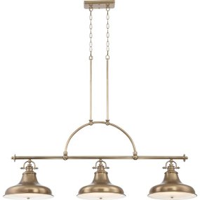 Emery 133cm Laiton suspension De Elstead Lighting - Emery est une suspension de style am&eacute;ricain classique qui apporte une touche de nostalgie et d'&eacute;l&eacute;gance &agrave; votre int&eacute;rieur.