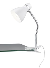 Harvey Blanc lampe à pince De Trio Lighting - La conception puriste de la lampe garantit également une direction de la lumière flexible et précise.
