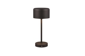 Jeff 30cm Noir portable De Trio Lighting - Grâce à sa batterie rechargeable et à sa recharge facile via le port USB-C, il peut être placé n'importe où sans câble et crée une ambiance lumineuse chaleureuse.