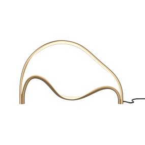 Plons 25cm Laiton lampe de table De Maytoni - Le diffuseur à base de silicone de la lampe diffuse doucement la lumière, et sa forme incurvée et sculpturale crée une atmosphère harmonieuse et sert de détail de décoration intérieure accrocheur.