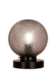 Flory 20cm Couleur fumée lampe de table De Aneta Lighting - Le verre décoratif entoure la source lumineuse et crée une répartition lumineuse chaleureuse et harmonieuse dans la pièce.