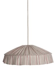 Vinga Abat-Jour S/Suspension Ø58 Nature/rouille suspension De Alde & Lind - Vinga est un abat-jour décoratif en lin 100 % à rayures dans des tons rouille et naturels.