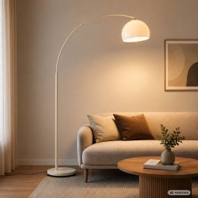 Vessa Beige De Brilliant - Le lampadaire est fourni avec un c&acirc;ble noir de 2 m&egrave;tres, un interrupteur au pied et une prise secteur.