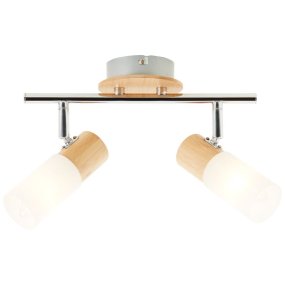 Babsan 2 Bois spot De Brilliant - Le spot Babsan à deux lumières est un luminaire polyvalent alliant fonctionnalité et design naturel.