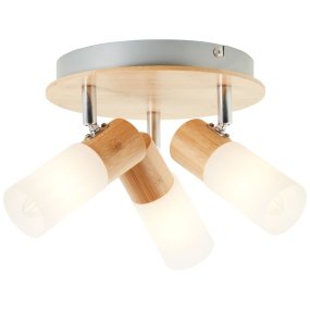 Babsan 3 Bois De Brilliant - Le spot Babsan à trois lumières est un luminaire polyvalent qui allie fonctionnalité et design naturel.