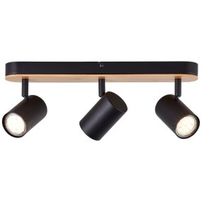 Niels 3 Noir spot De Brilliant - Fabriquée en métal et en bambou, cette lampe est un matériau renouvelable et écologique qui crée une atmosphère chaleureuse et accueillante et contribue à une atmosphère agréable.